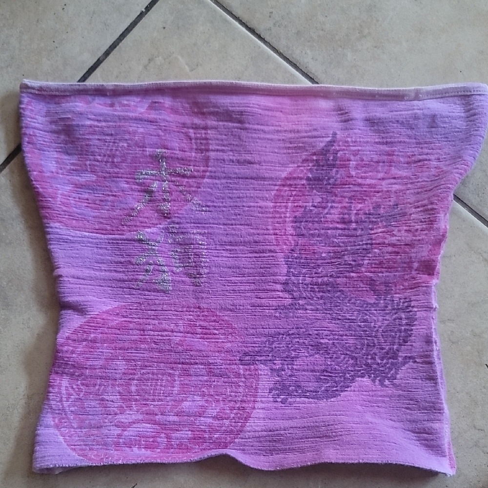 Dmhm Tube Top Purple and Pink Sparkle Strecth SZ M